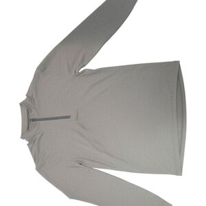 johnnie-O Light Gray Quarter-Zip Pullover Medium